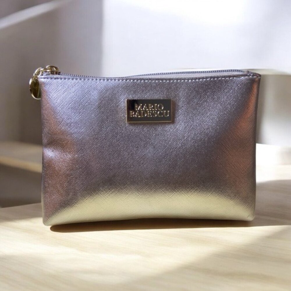 Mario Badescu Metallic Gradient Cosmetic Pouch – Gold & Rose Gold